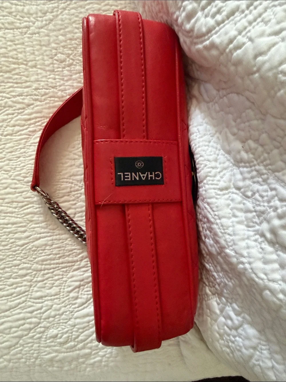 Chanel Quilted Red Chain-Handle Shoulder Bag